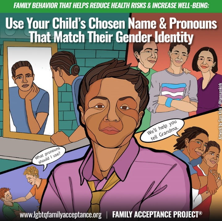 Multiple families using their child’s chosen name and gender